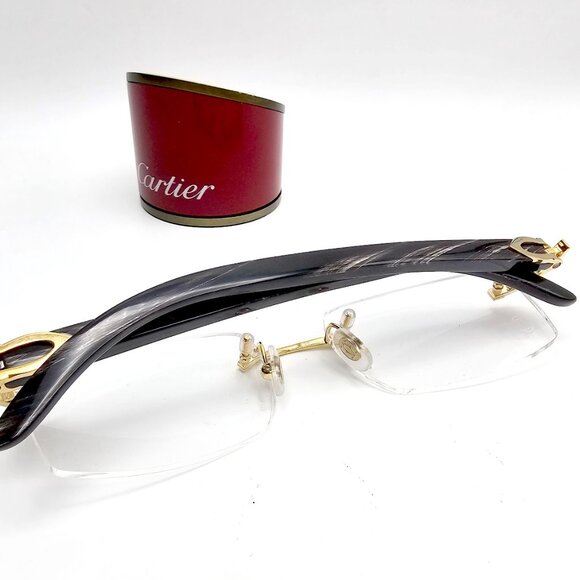 NEW! Cartier Black Buffalo Horn Glasses CT00490 - Picture 5 of 15